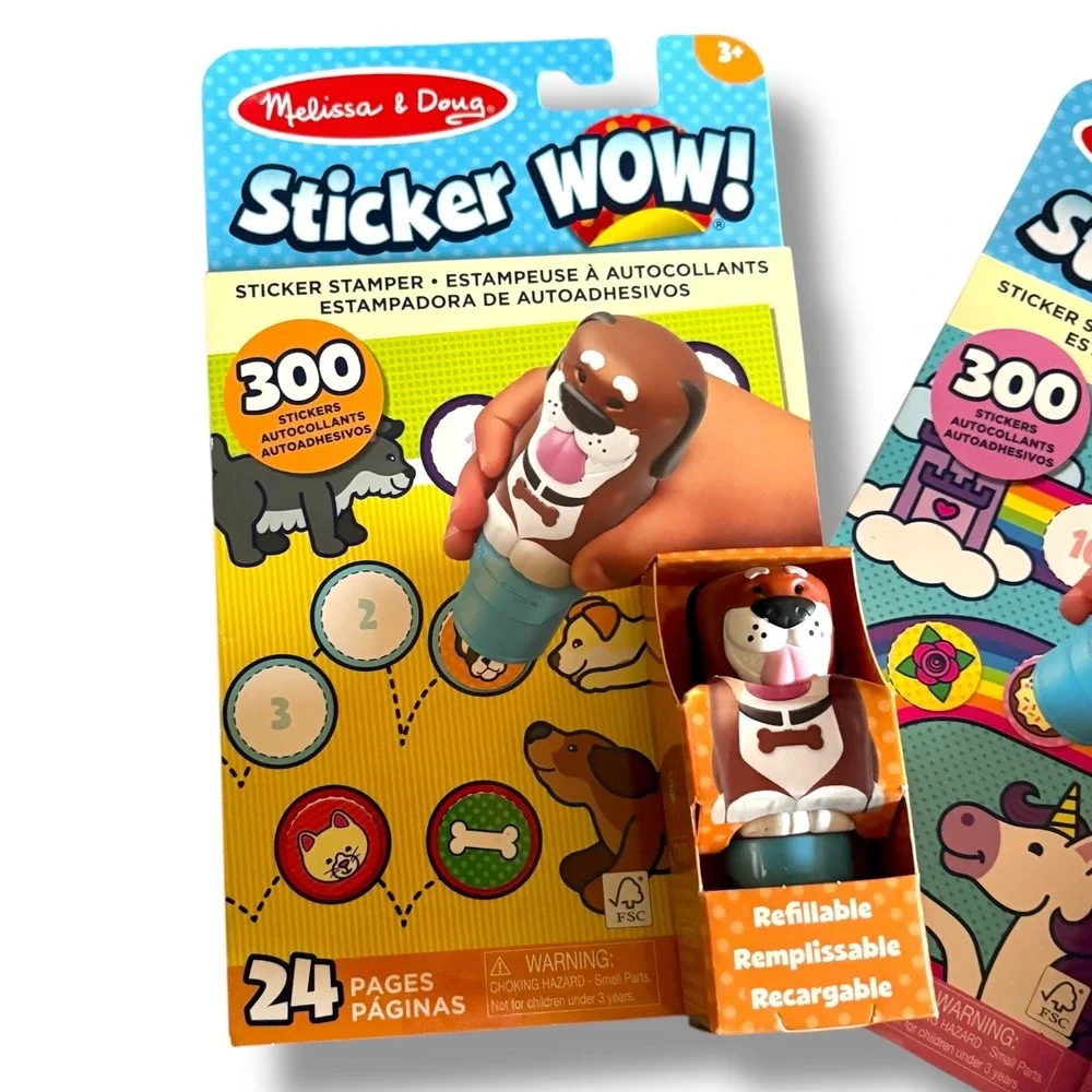 Bundle of 3 Melissa & Doug‎ Sticker WOW Activity Pad Stamper Toy Kids 3+